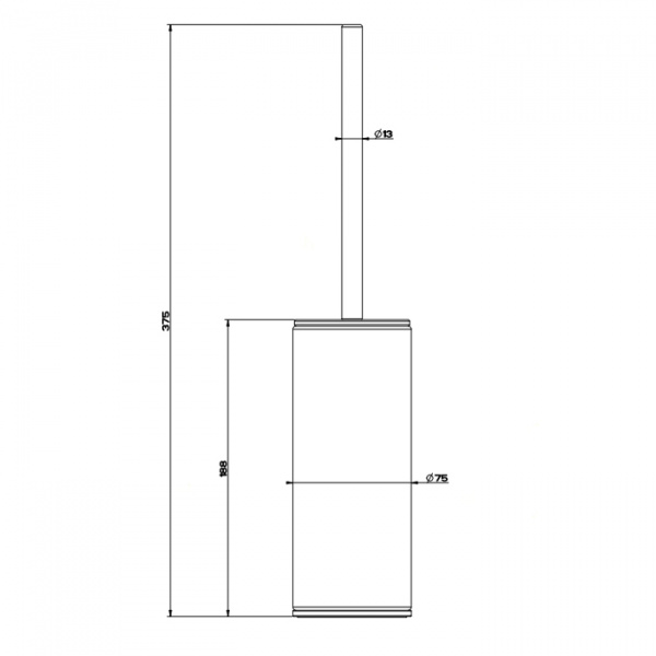 Gessi 316 Ершик напольный, цвет: шлифованная сталь/белый