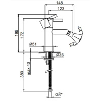 Fantini Nostromo Смеситель для биде, 1 отверстие, цвет: нержавеющая сталь