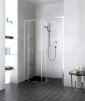 Kermi LIGA Дверь в нишу LI D2L 116-121х200см., н.ч. слева, глянцевое серебро+klar+clean