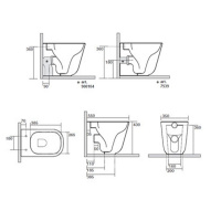 Kerasan Tribeca Унитаз напольный пристенный 55 см, безободковый, c креплением WB5N, цвет: Nocciola