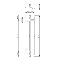 Nicolazzi Onice Полотенцедержатель двойной 63см., подвесной, цвет: золото