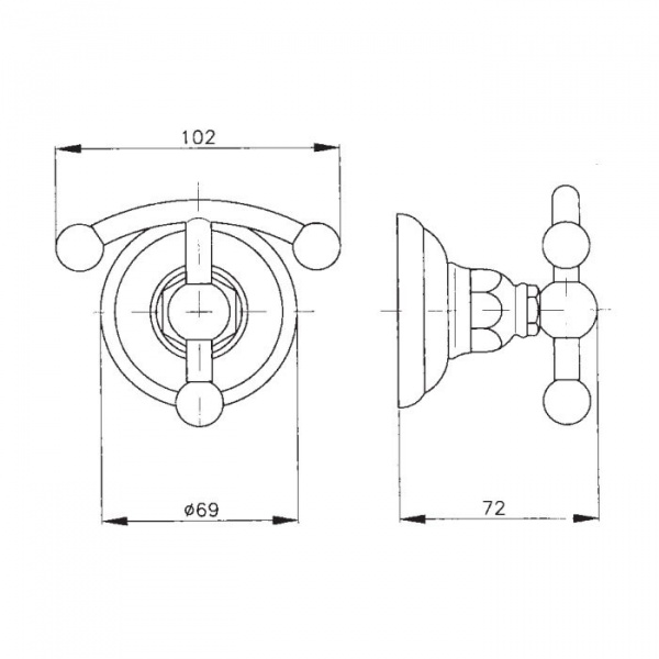 Nicolazzi Classica Lusso Крючок подвесной, двойной, с кристаллом, цвет: хром