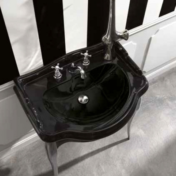 Kerasan Retro 69 Раковина 69х52 см, 1 отв., цвет: черный глянцевый