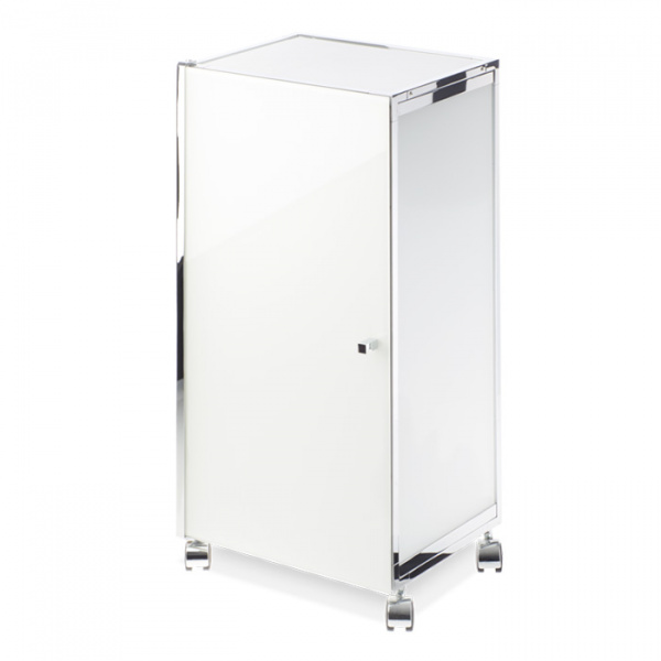 Decor Walther RW 1 Шкафчик передвижной 38x30x80см, стекло белое, напольный, цвет: хром