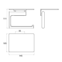 EMCO Flow Держатель т/б с полочкой, подвесной, цвет: хром