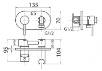 Смеситель для душа Cezares CZR-DA5-01