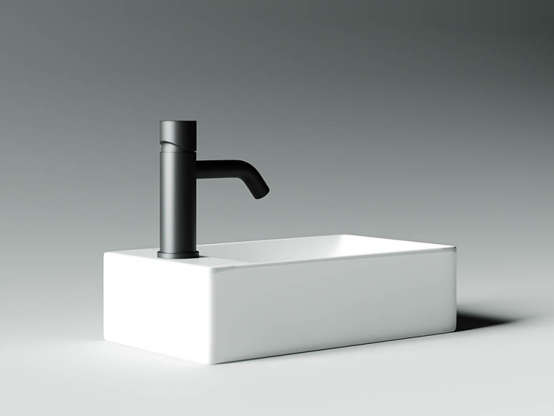 Умывальник подвесной прямоугольный (отверстие под смеситель L) Element 375*215*100мм Ceramica Nova белый CN5008