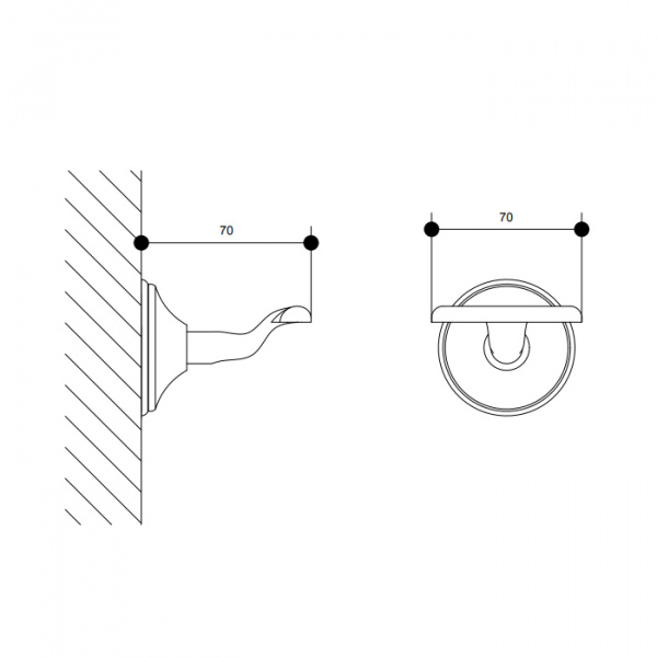 Bongio Fleur blanc Крючок подвесной, цвет: хром