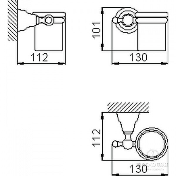 HUBER Croisette Стакан подвесной, цвет: никель матовый/керамика