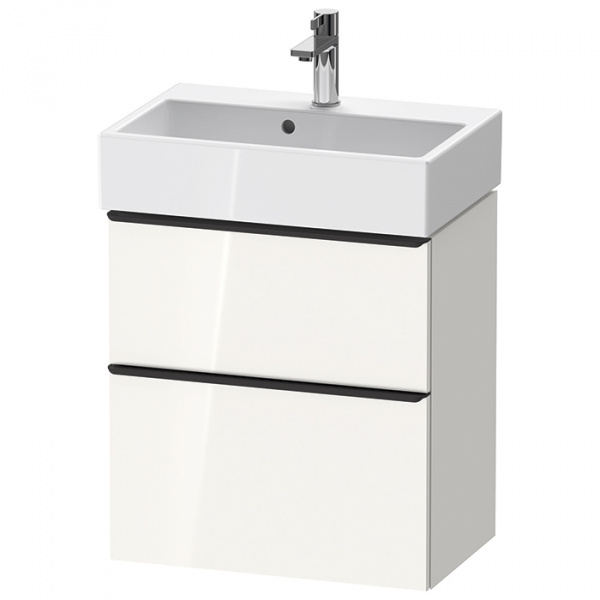 Duravit D-Neo Тумбочка подвесная компакт 62.5x58.4x37.2 см, раковина, 1 ящик, цвет: белый высокоглянцевый