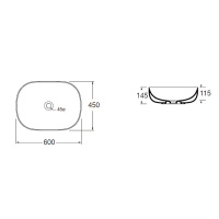 AZZURRA ELEGANCE SOFT Раковина 60х45х115 см, без отв., цвет: белый