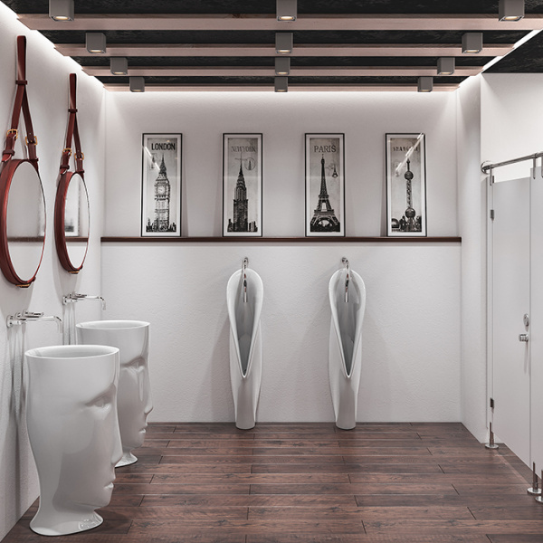 Kerasan Artwork Писсуар напольный  &quotGROOVE", с креплением и сифоном, цвет: белый