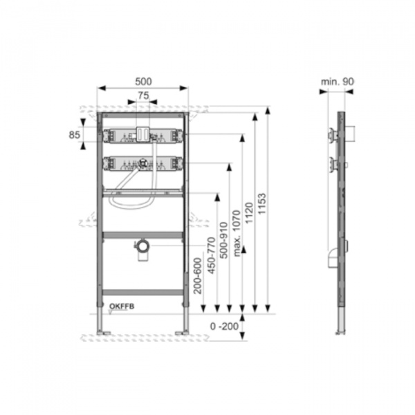 TECE Модуль для установки писсуара