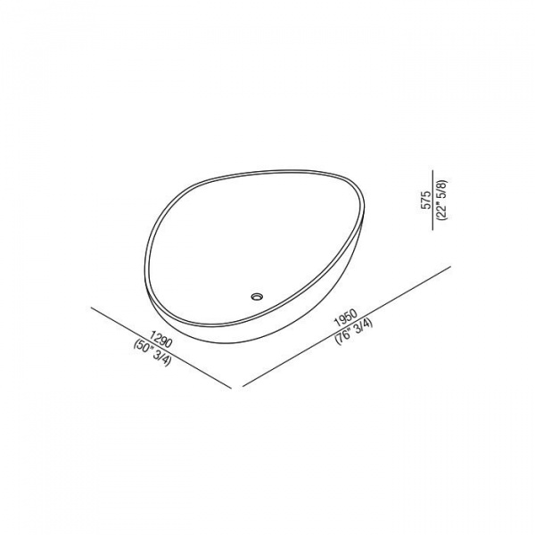 Agape Drop Ванна отдельностоящая 195х129х57.5 см