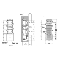 Gessi Rettangolo Встраиваемый термостатический смеситель, подключение на 3/4”, с 3мя независимыми выходами, внешняя часть, цвет: хром