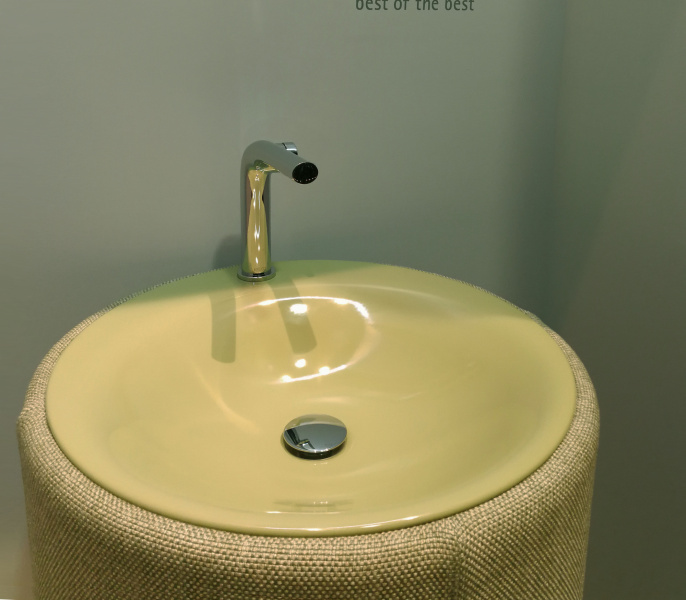 Bette Lux Oval Couture Раковина 55х90 см, 1 отв., с текстильным подиумом цвет: болотный