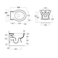 SIMAS Lante Унитаз подвесной безободковый &quotRimless", 53х38,5см, цвет: белый, СИДЕНЬЕ НА ВЫБОР