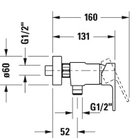 Duravit B.3 Смеситель для душа, настенный, цвет: хром
