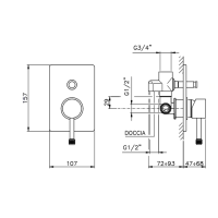 Nicolazzi Leva Arena Смеситель для ванны однорычажный, встраиваемый, перекл. для душа, цвет: хром