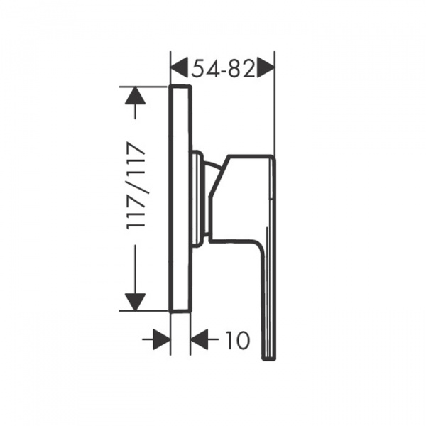 Hansgrohe Vernis Shap Смеситель для душа, однорычажный, встраиваеемый, внешняя часть, цвет: матовый черный