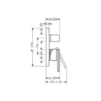 Axor Citterio Смеситель для ванны, встраиваемый, цвет: хром