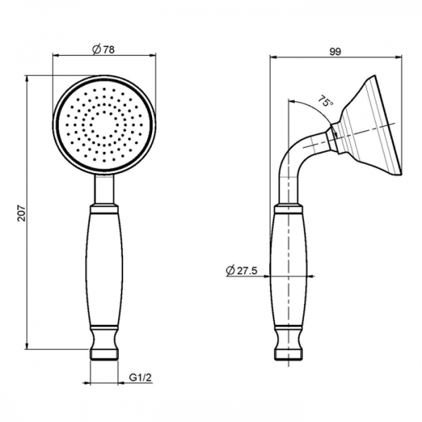 Carlo Frattini Wellness Ручной душ F2104CR, цвет: хром