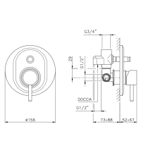 Nicolazzi Olympus Смеситель для ванны встраиваемый, перекл. для душа, цвет: хром