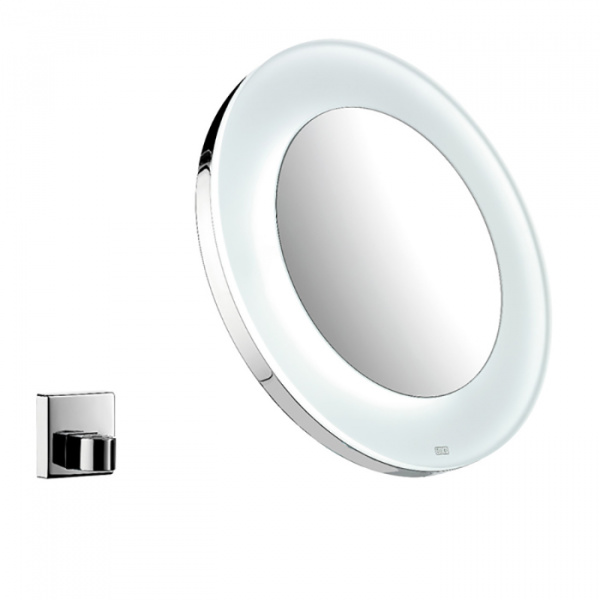 EMCO Prestige Зеркало косметическое, LED, Ø265мм, accu, 3x кратное увеличение, подвесной, цвет: хром
