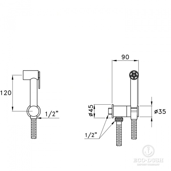 Stella Italica Гигиенический душ 309AT, цвет: хром