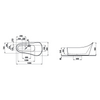Laufen Palomba Ванна 180x89x54см, свободностоящая, из материала Sentec