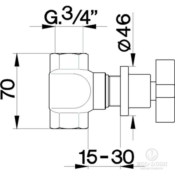 CISAL Barcelona Запорный вентиль 3/4", цвет: черный матовый