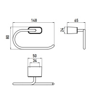 EMCO Logo2 Держатель т/б без крышки, подвесной, цвет: хром