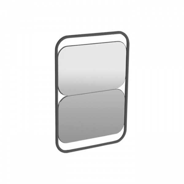 Simas Wave Зеркало настенное из 2 прямоугольных зеркал 30х70 см, цвет: черный матовый
