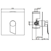 Gattoni Soffio  Встраиваемый смеситель для душа  с переключателем  (GBox в комплекте) цвет: хром