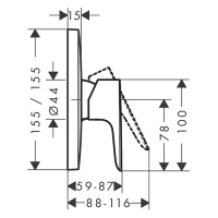 Hansgrohe Talis E Встраиваемый смеситель для душа, внешняя часть, цвет: черный матовый