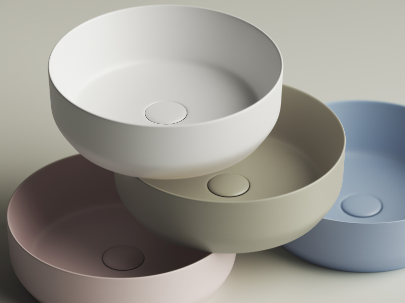 Умывальник чаша накладная круглая (цвет Белый Матовый) Element 390*390*120мм Ceramica Nova белый матовый CN6022MW