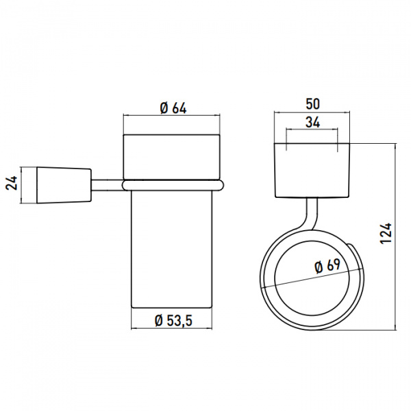 EMCO Logo2 Стакан подвесной прозрачное стекло, цвет: хром