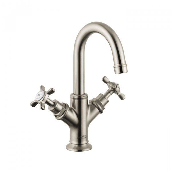 Axor Montreux Смеситель для маленькой раковины 160, с двумя рукоятками, со сливным гарнитуром, цвет: никель