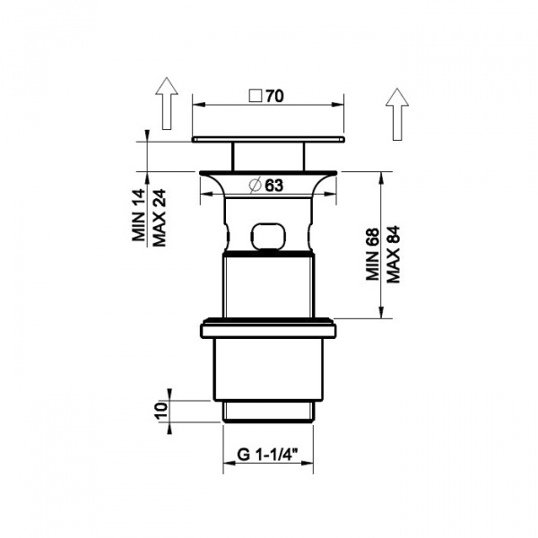 Gessi Автоматический донный клапан “Stop&Go” для раковины c переливом, цвет: хром