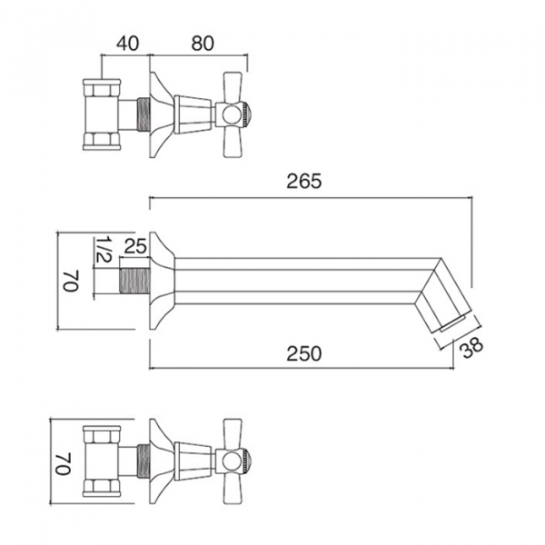 Sbordoni Deco Смеситель для раковины на 3 отверстия, цвет: хром
