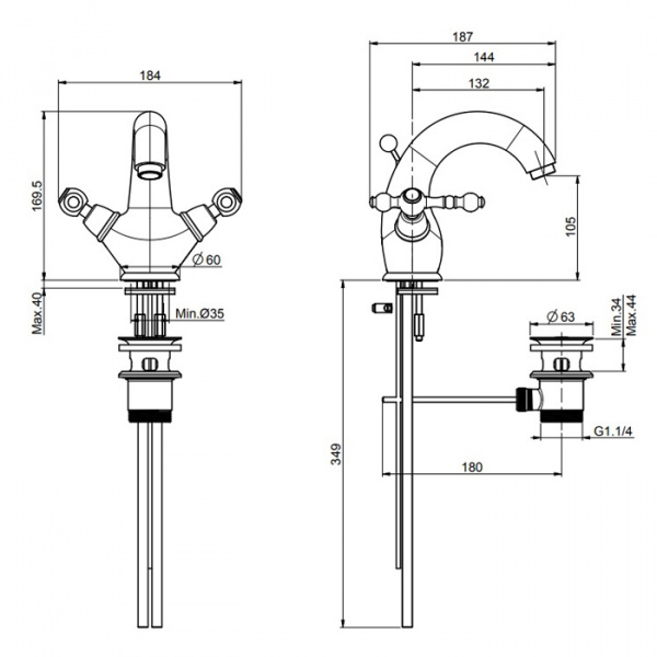 Carlo Frattini Epoque, Cмеситель для раковины на 1 отверстие, цвет: Хром