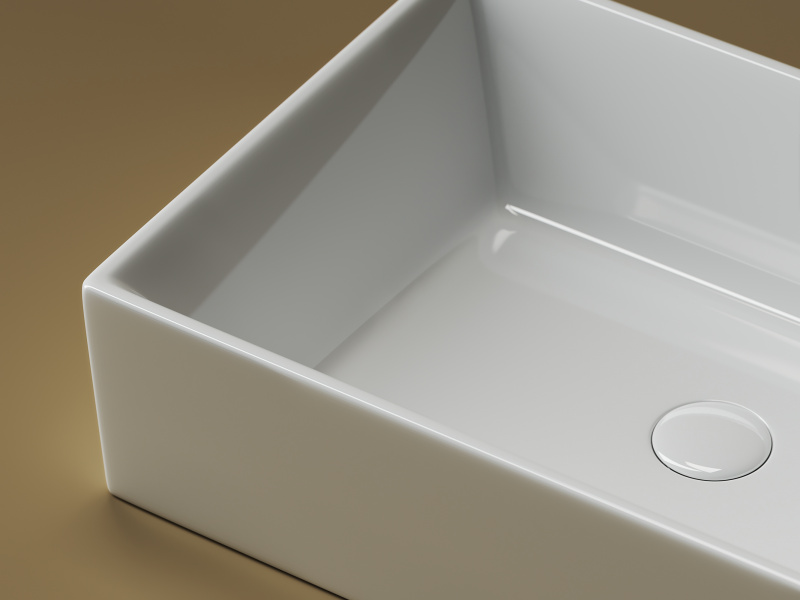 Умывальник чаша накладная прямоугольная Element 590*390*160мм Ceramica Nova белый CN5013