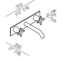 Agape Memory Настенный смеситель для раковины, излив: 150мм, цвет: хром