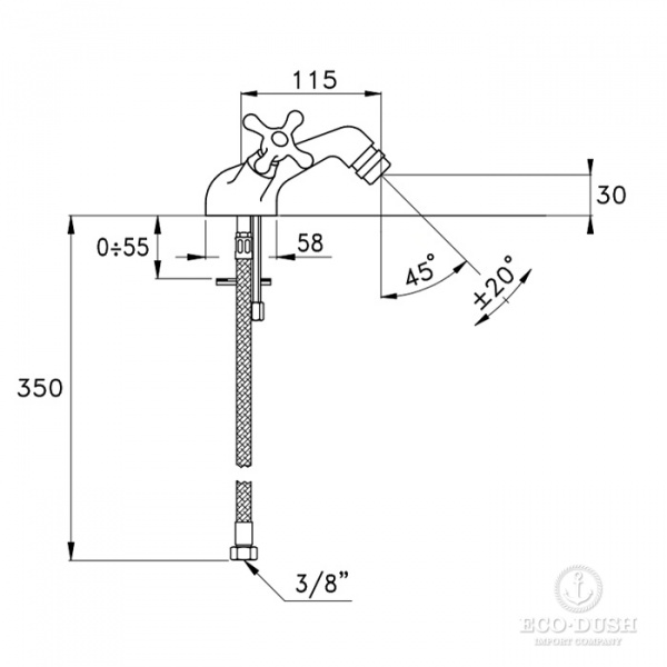 Stella Roma Смеситель для биде на 1 отверстие 3604, с донным клапаном, цвет: хром