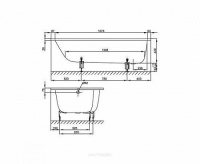 Ванна стальная   SPACE, 170х90 асимметричная, левостороннее