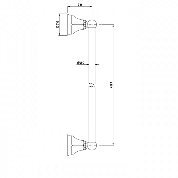 Nicolazzi Teide Полотенцедержатель 30см, подвесной, цвет: хром