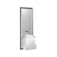 Emco Touch 450 pure Комплект мебели с системой освещения, умывальник мин.литье 45см, смеситель, 2 сенс. датчика, зеркало в ал. раме, тумба ручка справа, цвет: хром/optiwhite