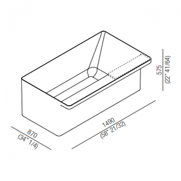 Agape Marsiglia Ванна отдельностоящая 149x87x57.5 см, с полкой