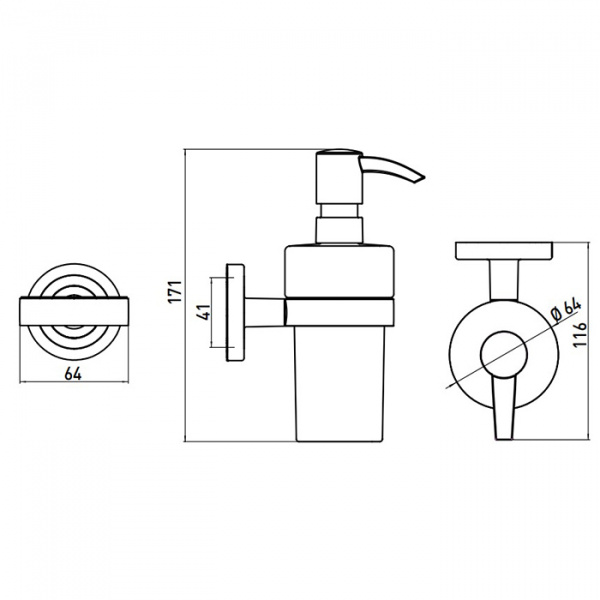 EMCO Polo Дозатор для жидкого мыла подвсеной, стекло прозрачное, подвесной, цвет: хром