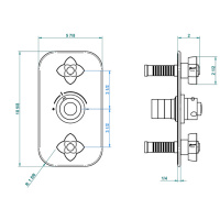 THG Pétale de cristal bleu Смеситель для душа, термостатический, 2 потока, цвет: хром/синий хрусталь